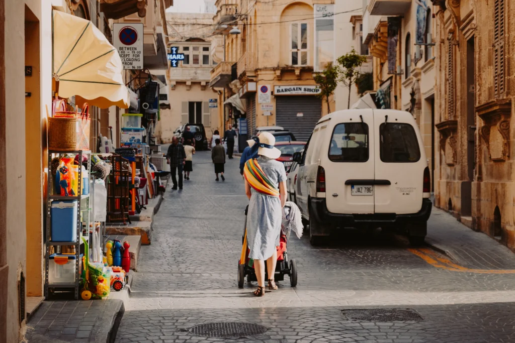 Rue Triq Palma à Victoria sur l'île de Gozo à Malte