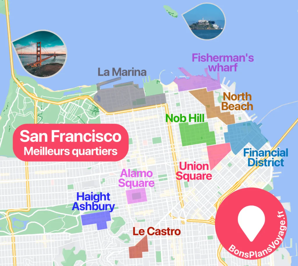 Carte des quartiers de San Francisco