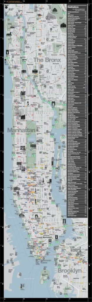Carte de New York de l'Office du Tourisme